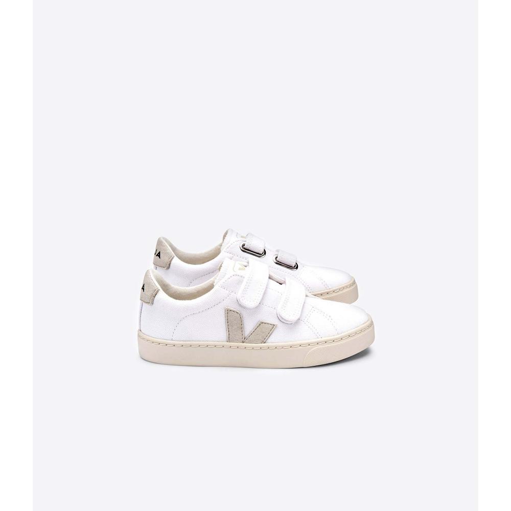 Veja ESPLAR CANVAS Joggesko Barn White/Beige | NO 818QMA